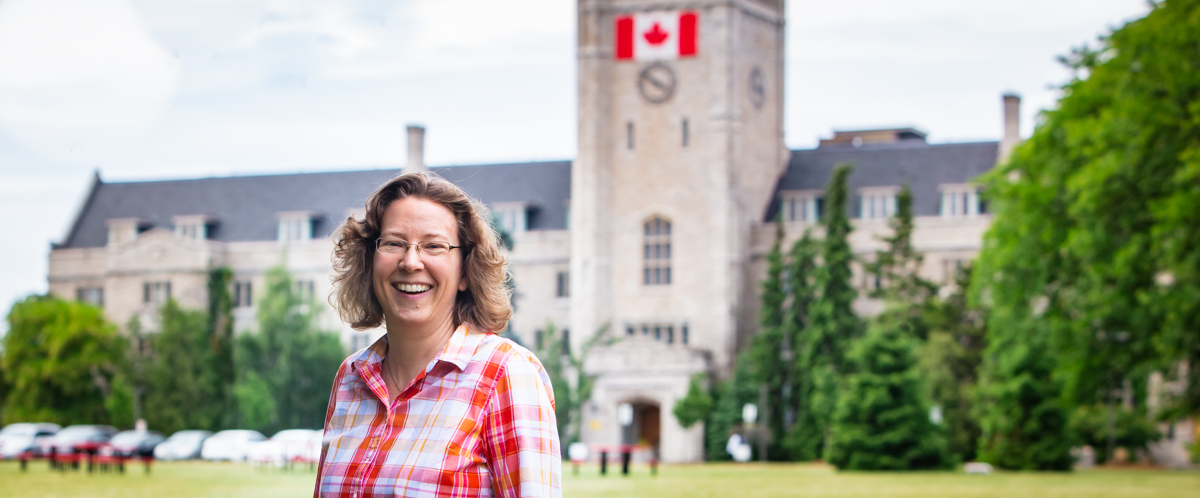 Portrait of Dr. Andrea Clark on Johnston Green at U of G