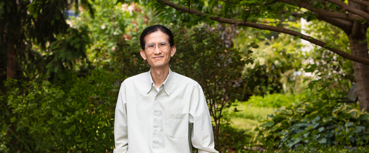 Portrait of Dr. Loong-Tak Lim at U of G's Conservatory Gardens