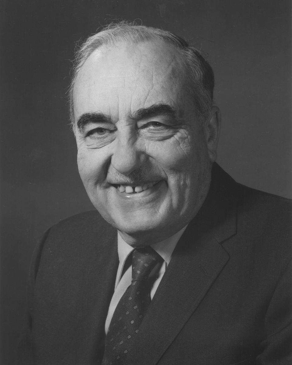 B&W portrait of Hugh Branion - Dean of U of G Graduate Studies (1964 - 1967)
