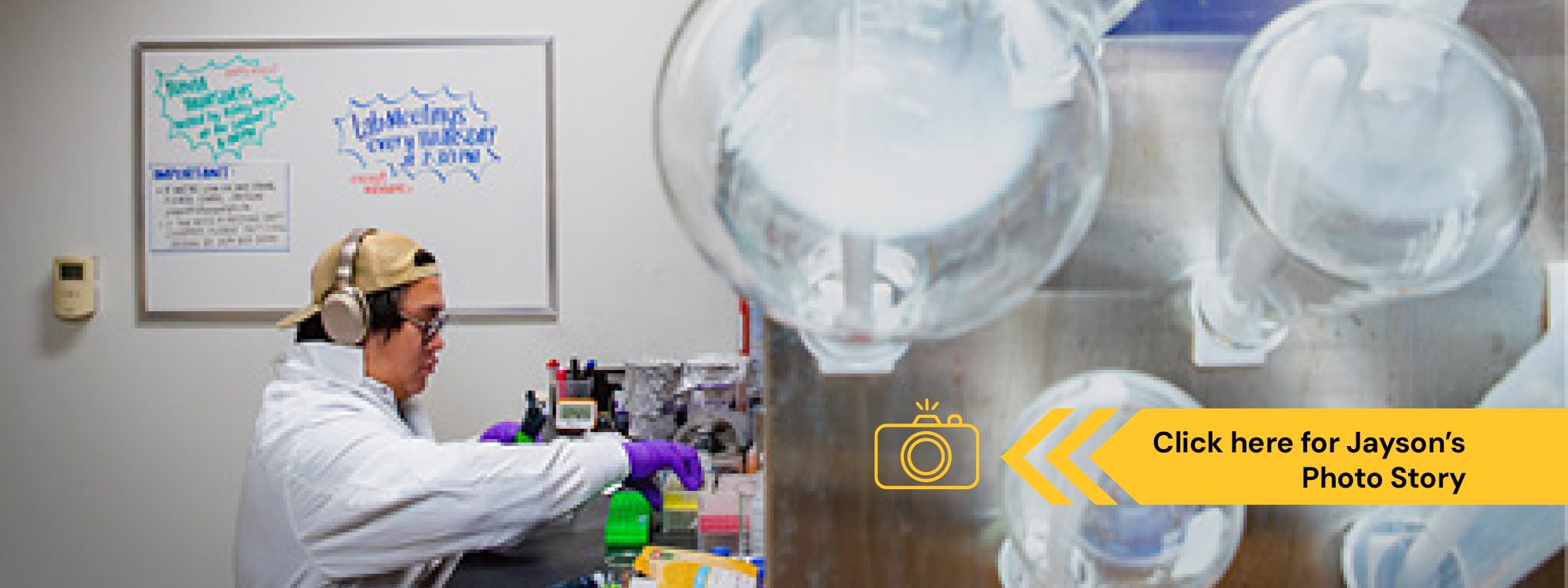 Jayson Capistrano in the lab at U of Guelph