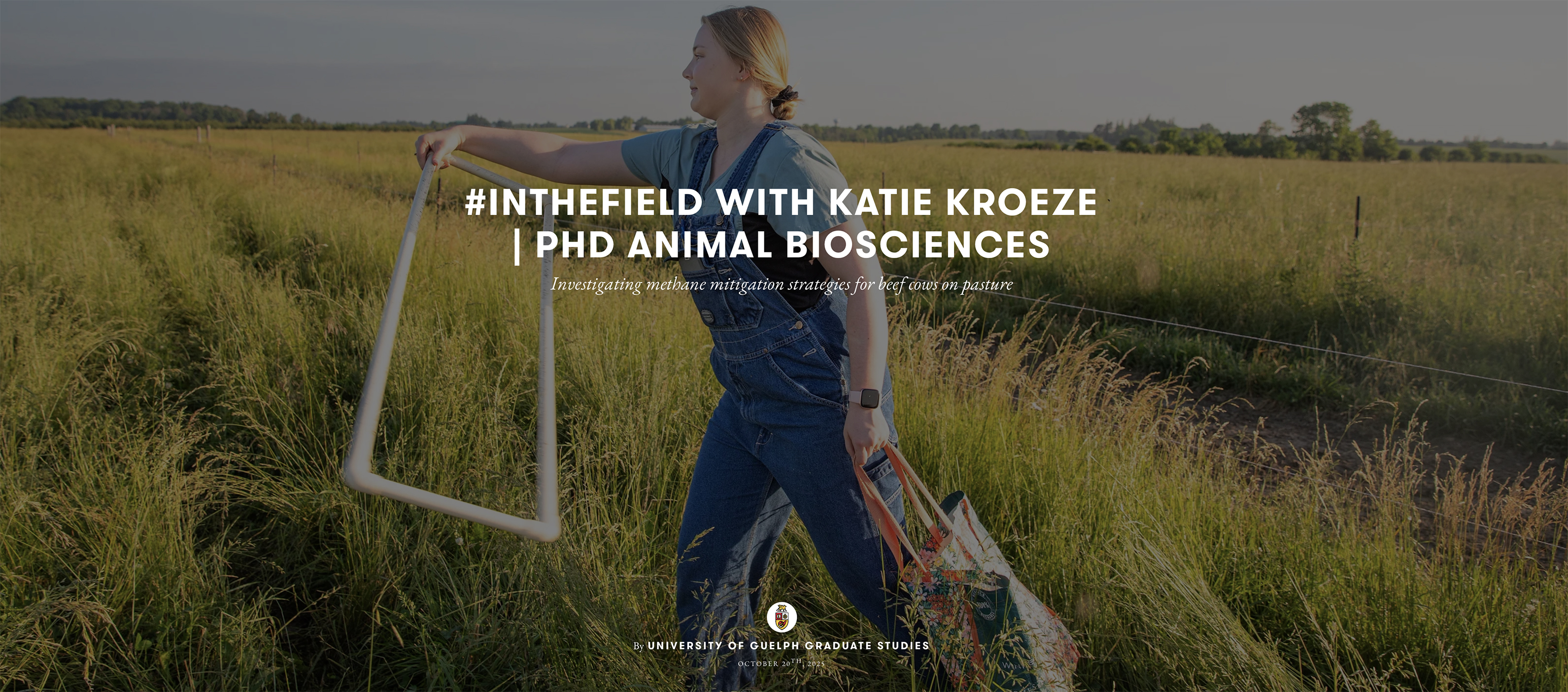 U of Guelph student Katie Kroeze in a field