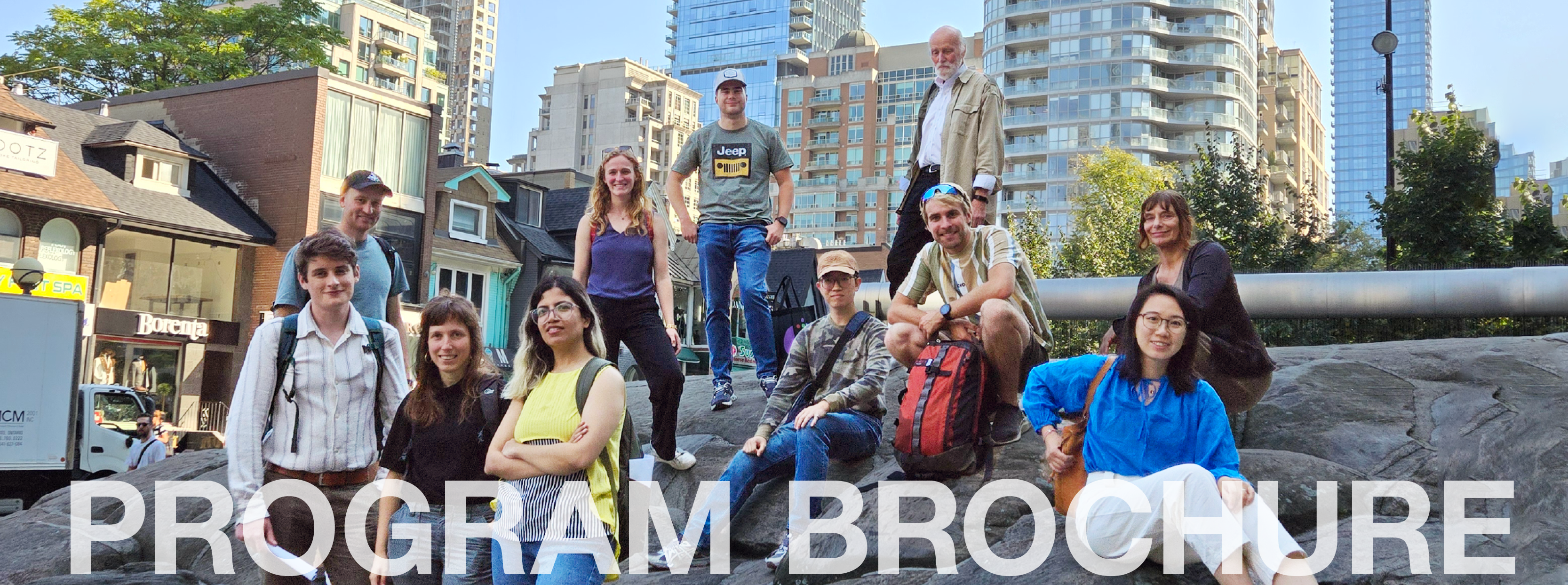 Landscape Architecture MLA at U of Guelph students on the rock at the Yorkville Park