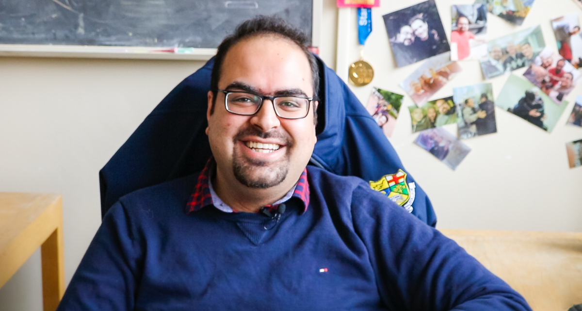 U of G Plant Agriculture PhD candidate Mohsen Yoosefzadeh Najafabadi in his office