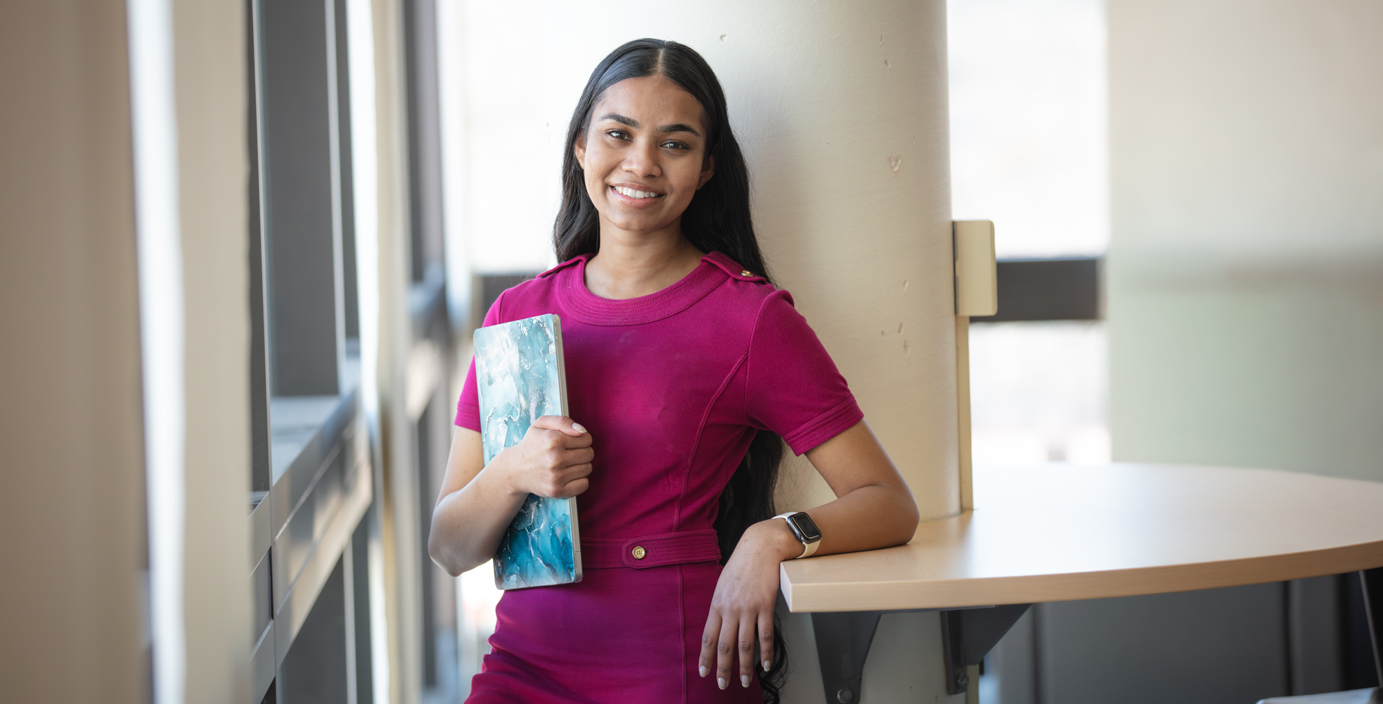 Ruth Oudit, CJPP in the U of Guelph library