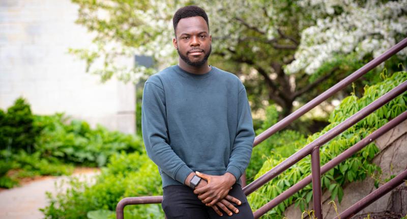 Portrait of graduate student Olubiyi Mark Ariba (MA, Political Science) at the University of Guelph