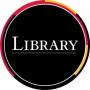 Round black logo for the Library