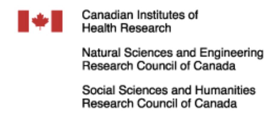Logo for SSHRC NSERC & CIHR