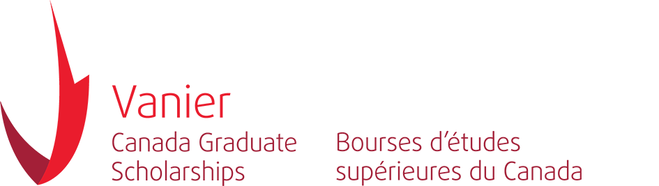 Logo for the Vanier Scholarship - a red Maple leaf turned into a V