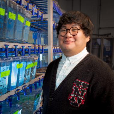Jayson Capistrano in the Hagen Aqualab